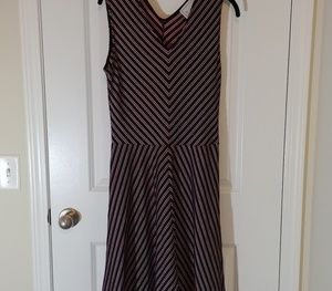 Red/white/navy stripe Leota skater dress